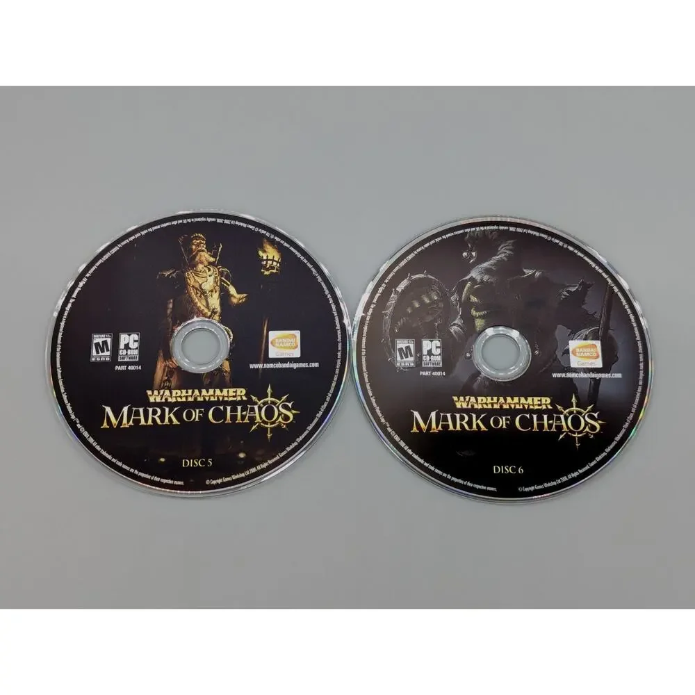 Warhammer Mark of Chaos PC 2006 6 Discs With Manual Bandai Games